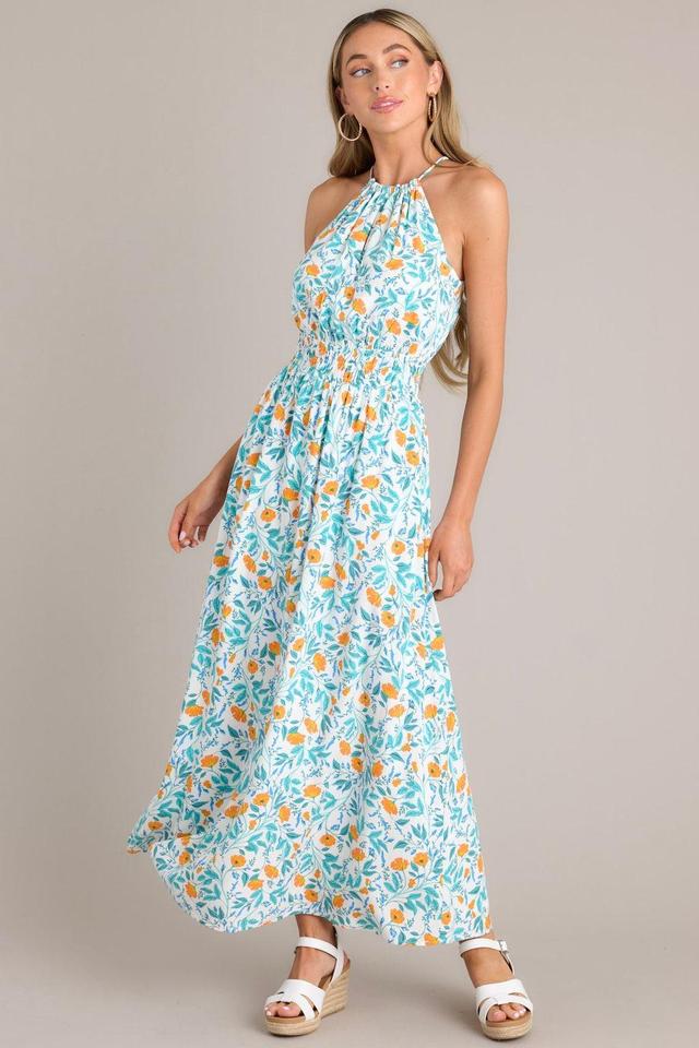 MINKPINK Bonnie Halter Teal Midi Dress Product Image