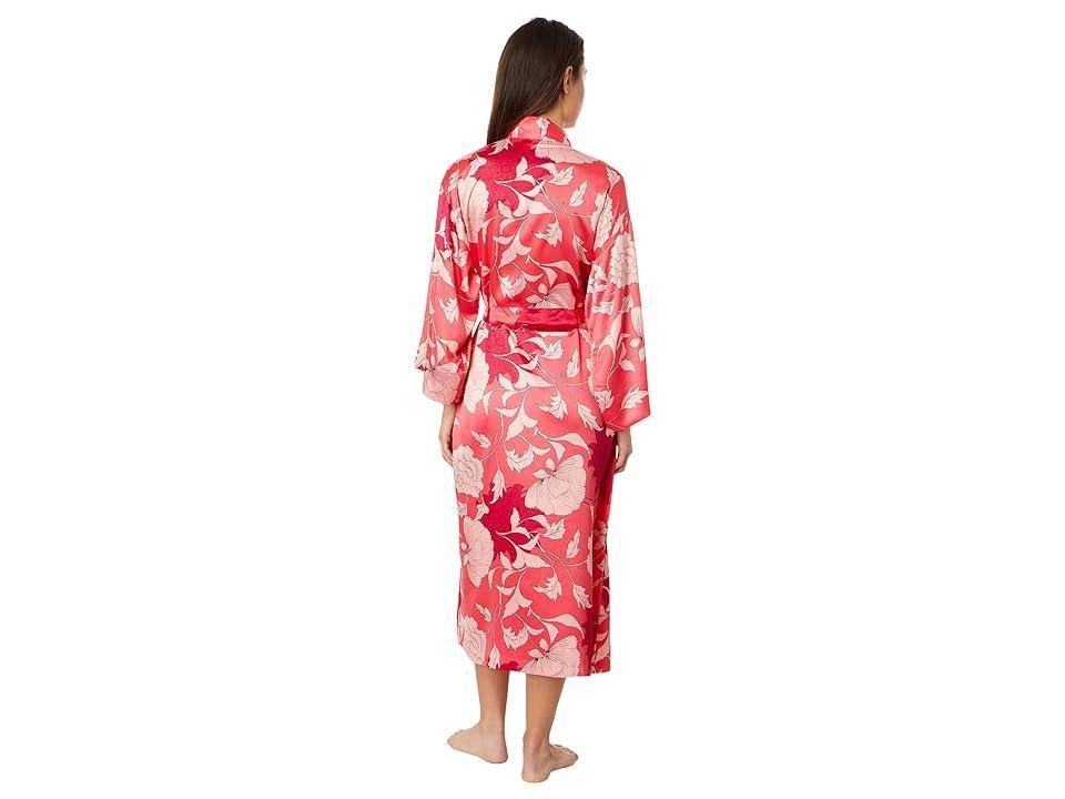 N by Natori Venetian Satin Robe (Coral Punch) Women's Robe Product Image