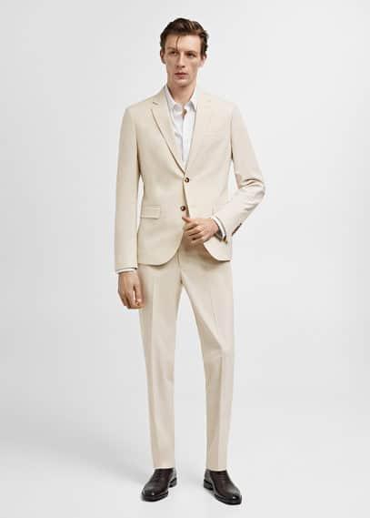 MANGO MAN - Stretch fabric super slim-fit suit pants ecruMen Product Image