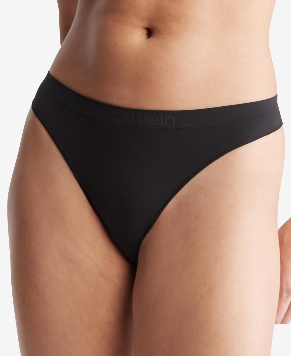 Calvin Klein Womens Bonded Flex Thong - Blue - M Product Image