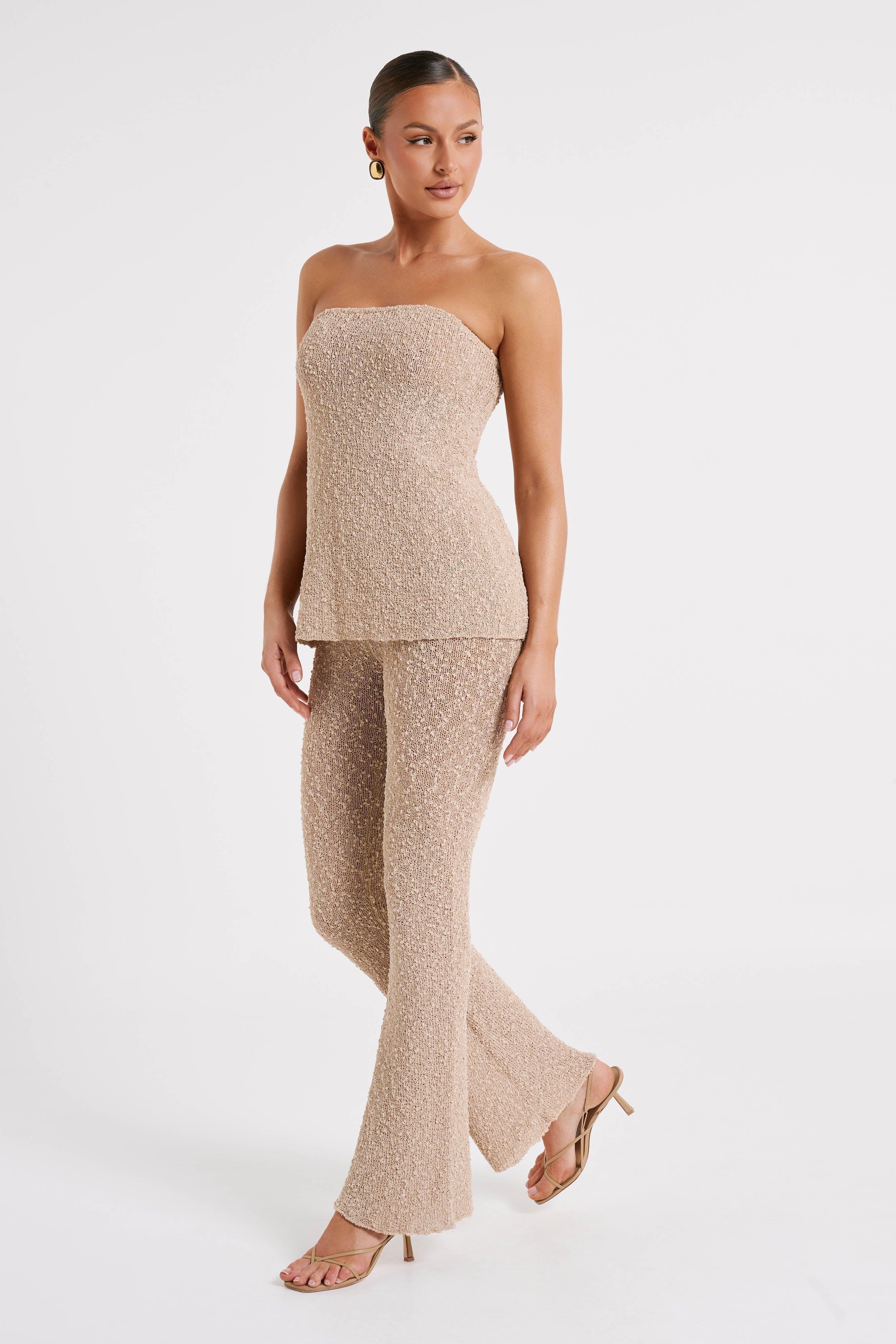 Irma Flared Boucle Pants - Wheat Product Image