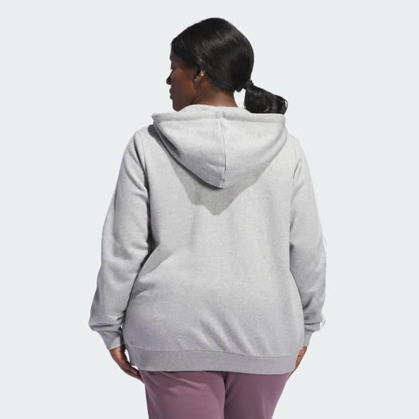 Essentials 3-Stripes Full-Zip Fleece Hoodie (Plus Size) Product Image