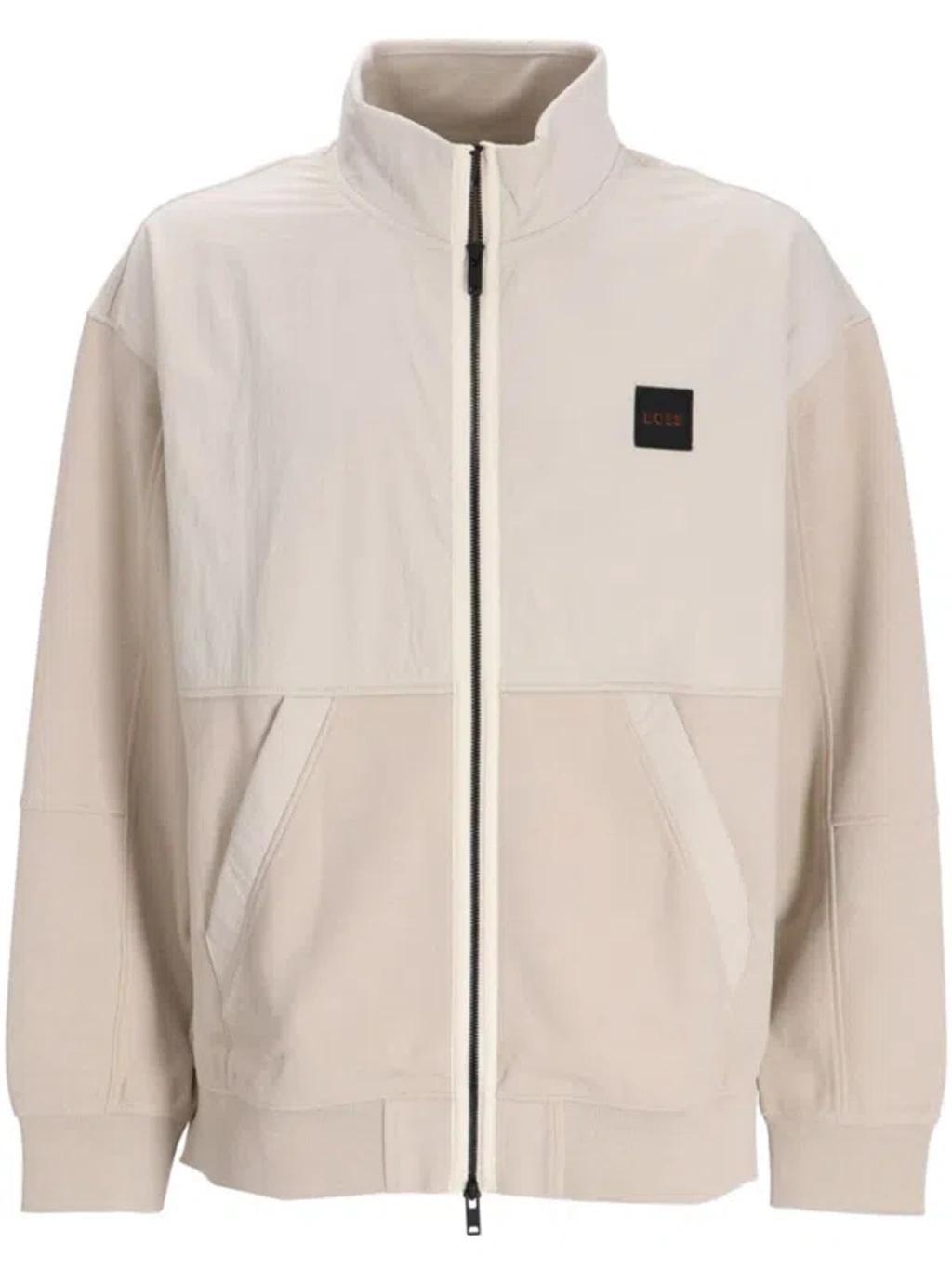 Logo-appliqué Jacket In Neutrals Product Image