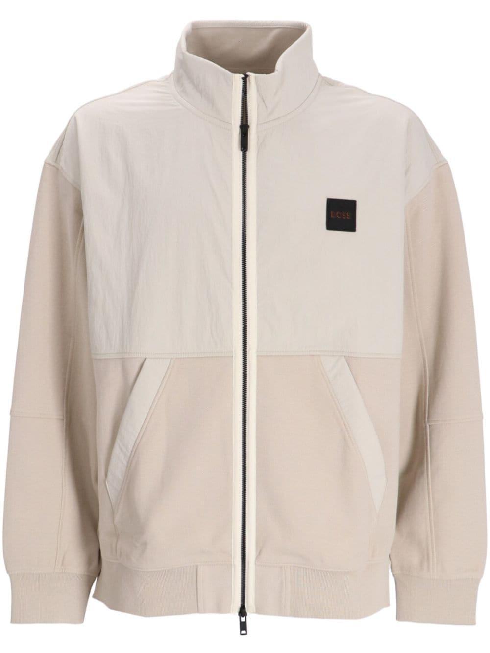 Logo-appliqué Jacket In Neutrals Product Image