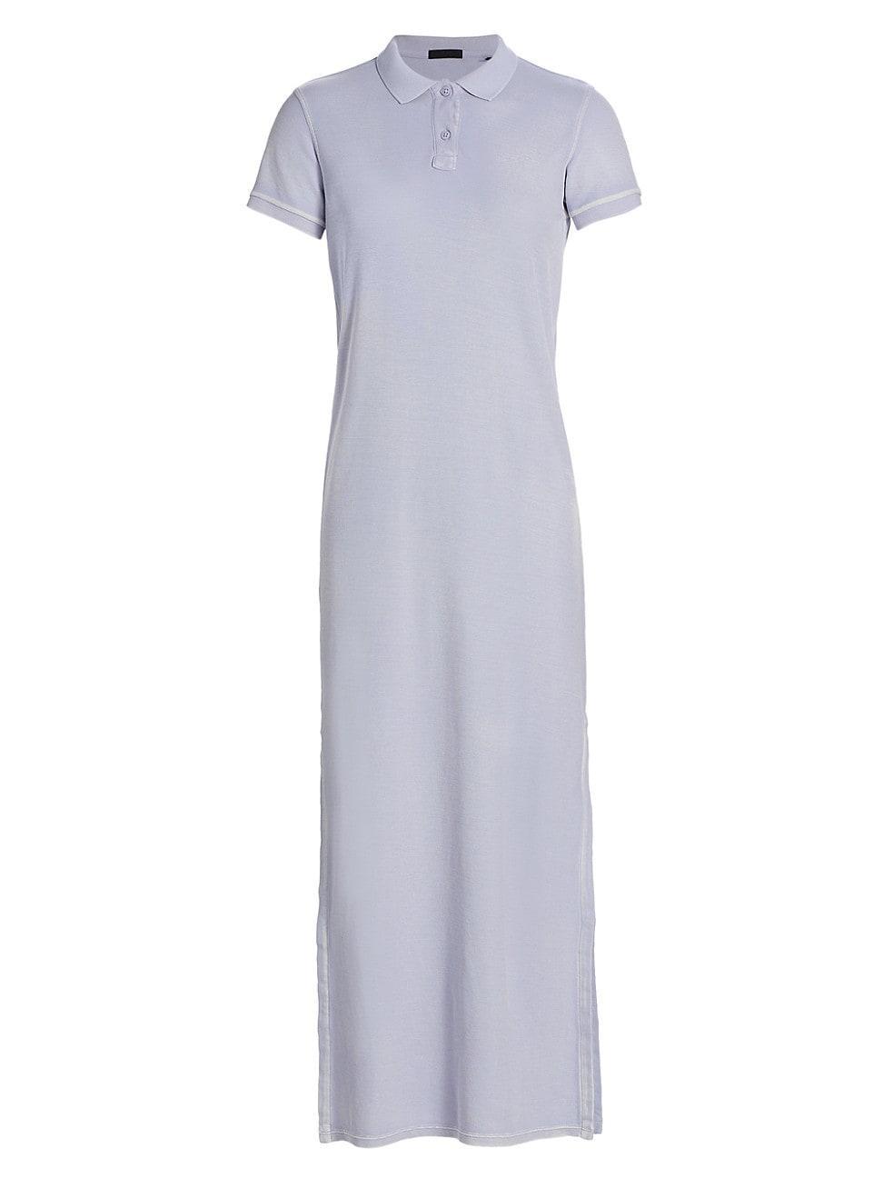 Womens Cotton Knit Short-Sleeve Polo Dress Product Image