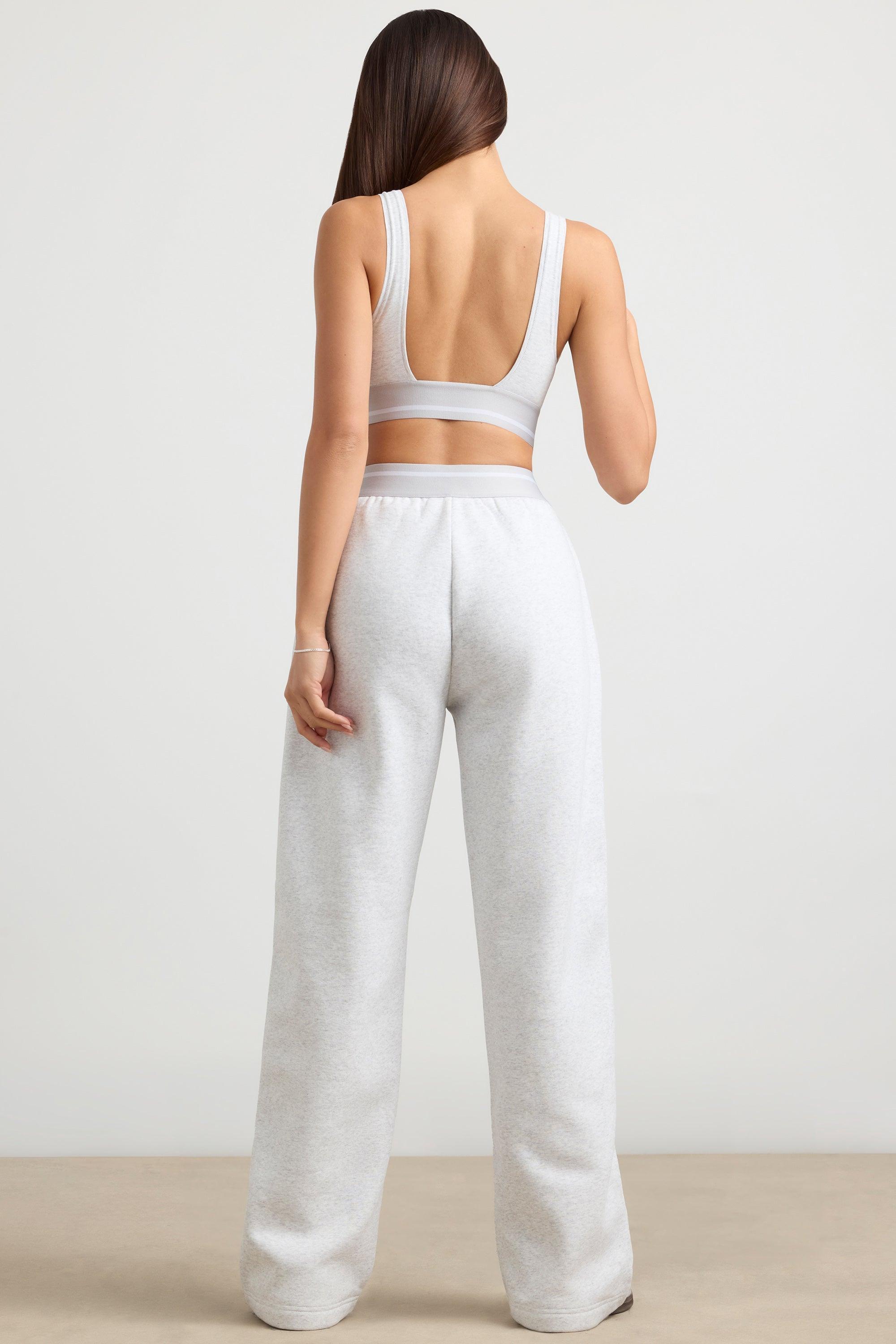 Petite High-Waist Straight-Leg Joggers in Grey Marl Product Image