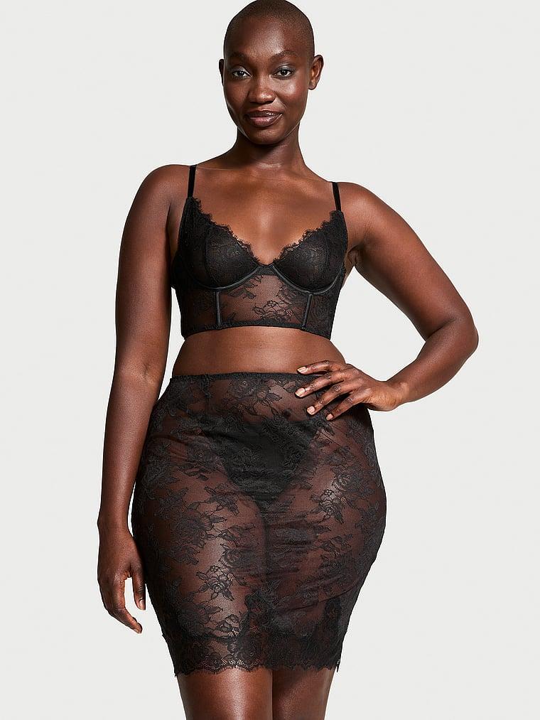 Rose Lace Bralette & Midi Skirt Set Product Image