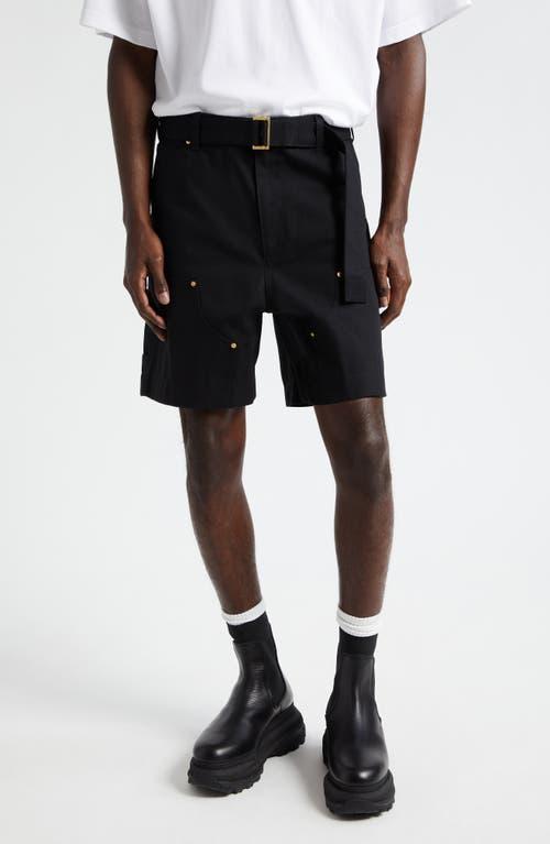 Sacai Carhartt WIP Belted Cotton Canvas Shorts Product Image