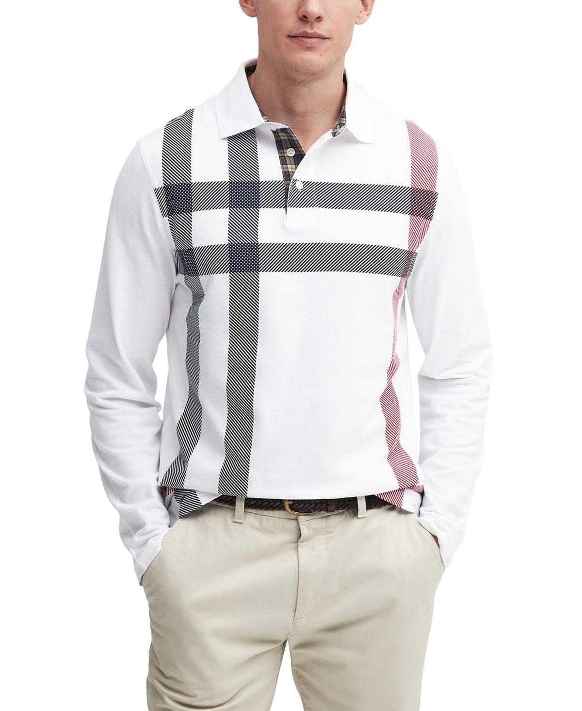 Barbour Mens Blaine Tailored-Fit Tartan Long-Sleeve Polo Shirt Product Image