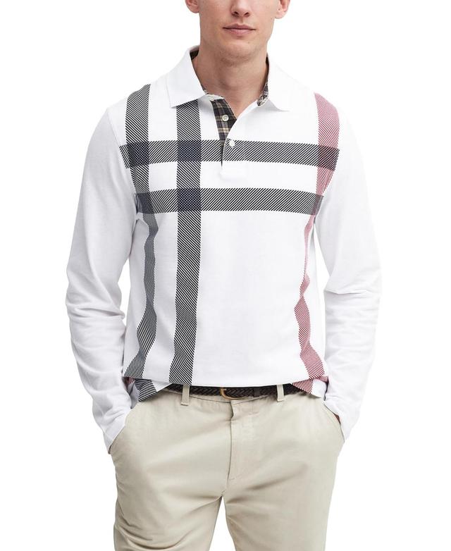 Barbour Mens Blaine Tailored-Fit Tartan Long-Sleeve Polo Shirt Product Image