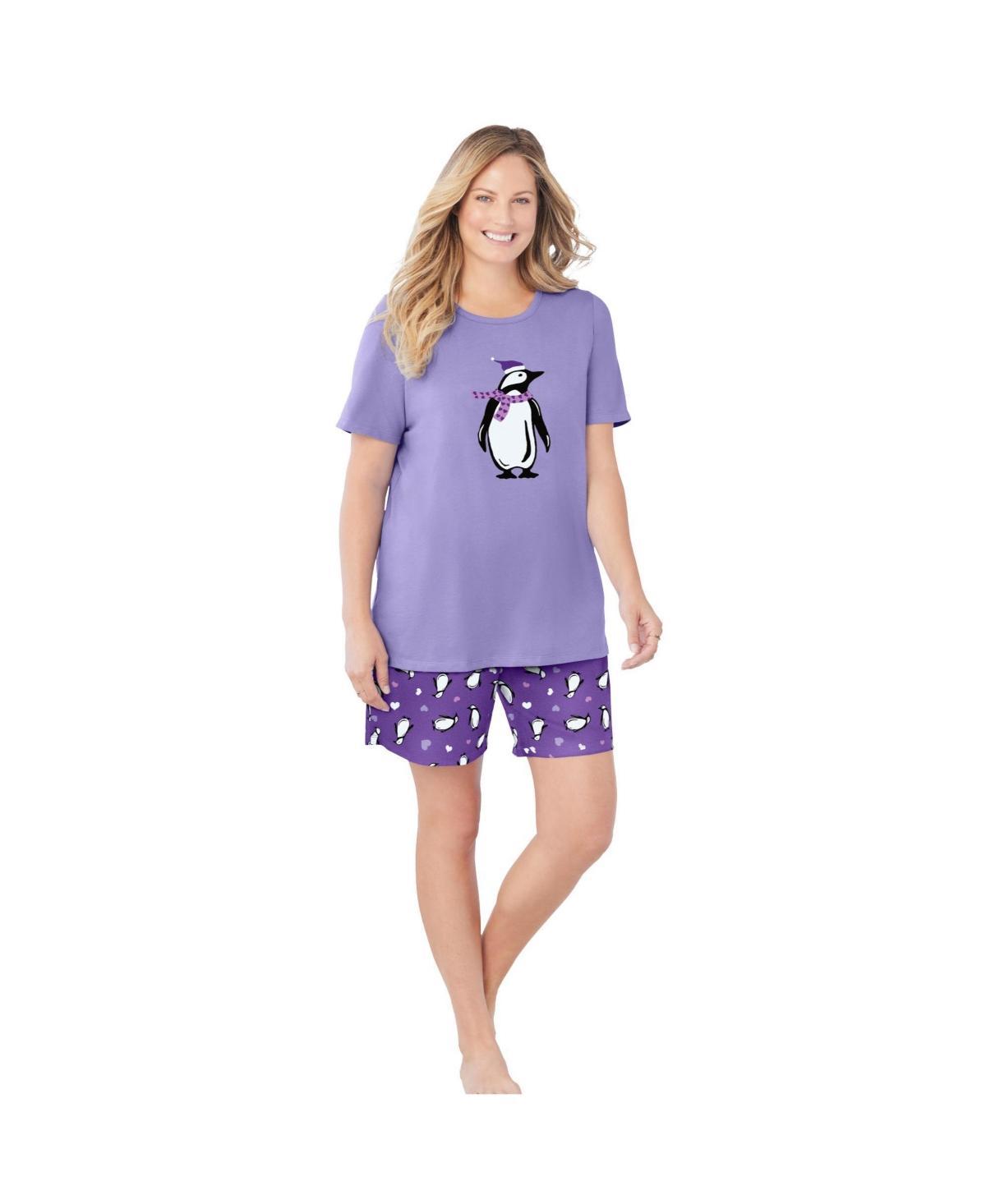 Dreams & Co. Womens Knit Pj Short Set Product Image