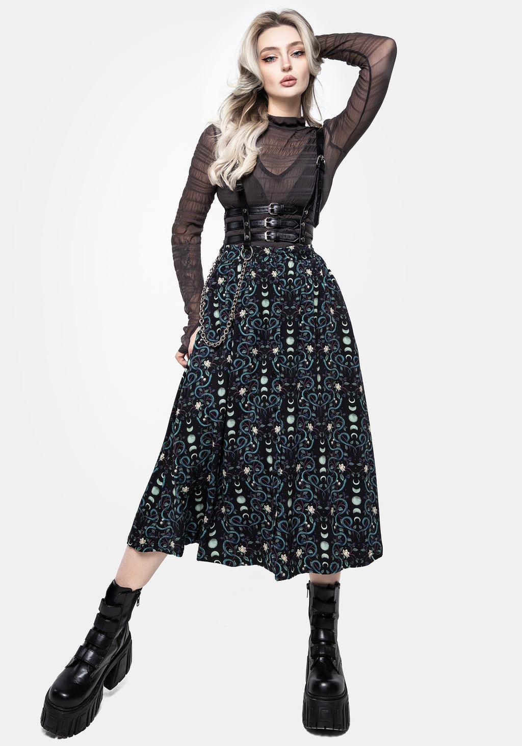 Pythia Print Button Up Midi Skirt Product Image