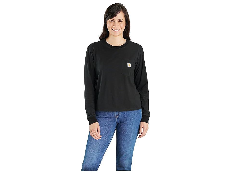 Carhartt Women's Loose Fit Hip Length Lightweight LS Crewneck Pocket T Skystone Product Image