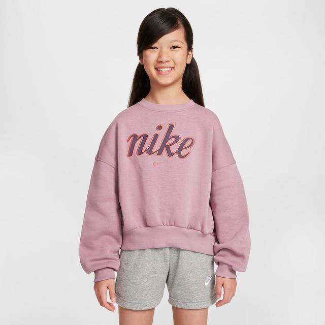 Womens Nike Sportswear Club Fleece Girls Boxy Crew-Neck Sweatshirt Product Image