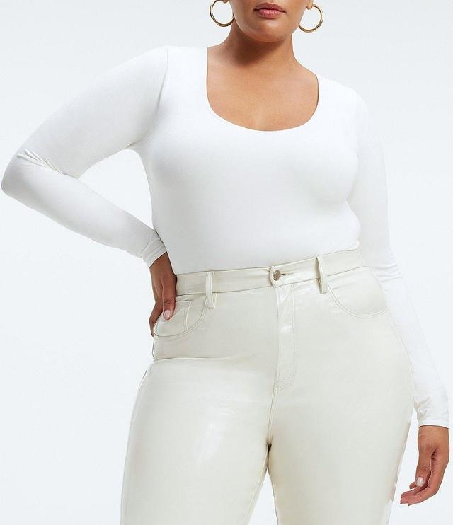 Good American Plus Size Scoop Neck Long Sleeve Knit Bodysuit Product Image