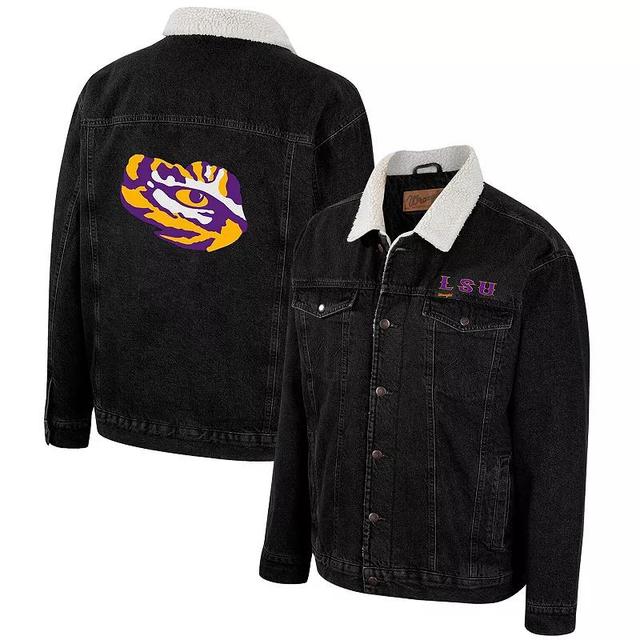 Mens Colosseum x Wrangler Charcoal LSU Tigers Western Button-Up Denim Jacket Product Image