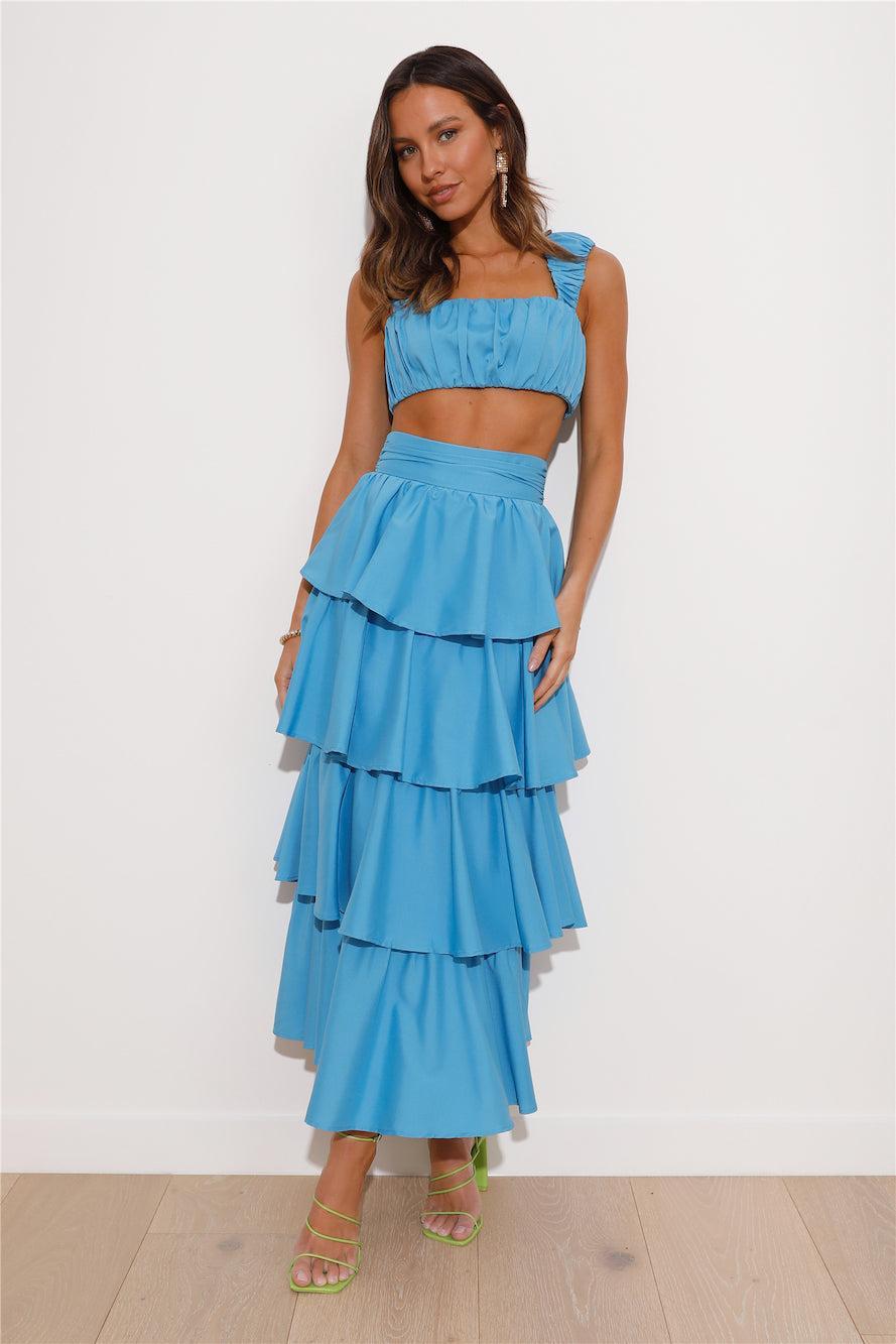 Hour To Shine Crop Top Blue  Product Image