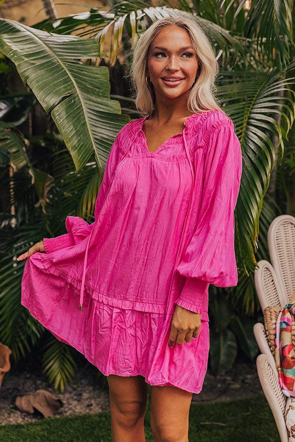 Brunch On The Coast Shift Dress in Hot Pink Product Image