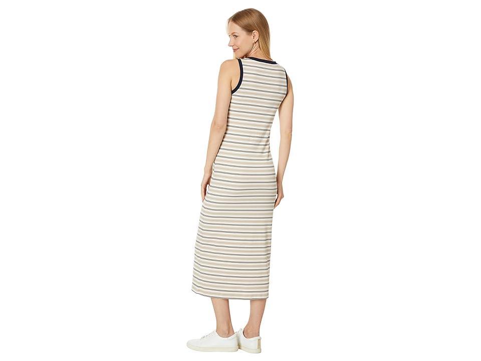 Tommy Hilfiger Womens Striped Ribbed Slit Midi Dress Product Image