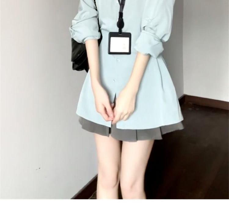 Long-Sleeve Plain Shirt Product Image