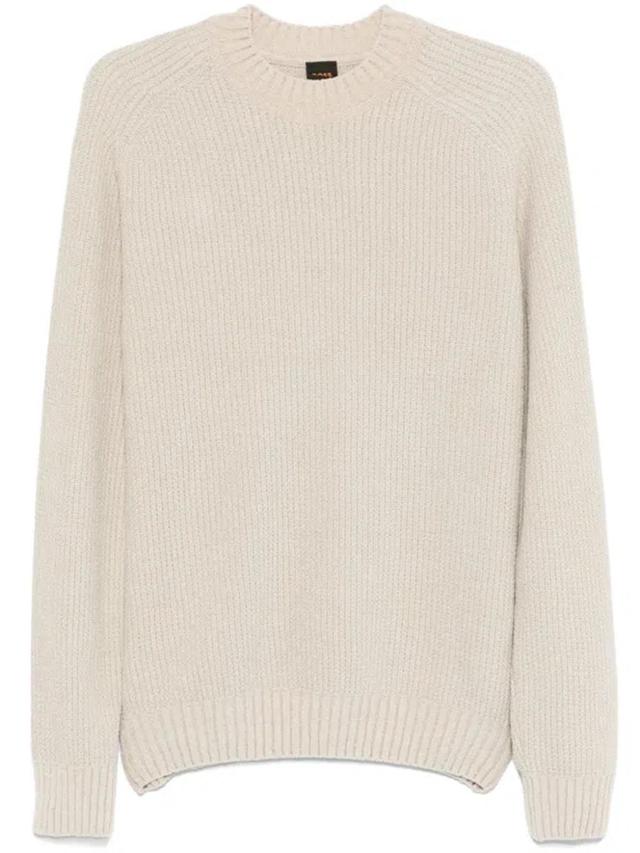 Waffle-knit Sweater In Neutrals Product Image