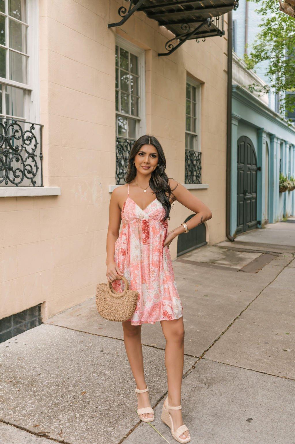 Pink Floral Print Slip Dress - FINAL SALE Product Image