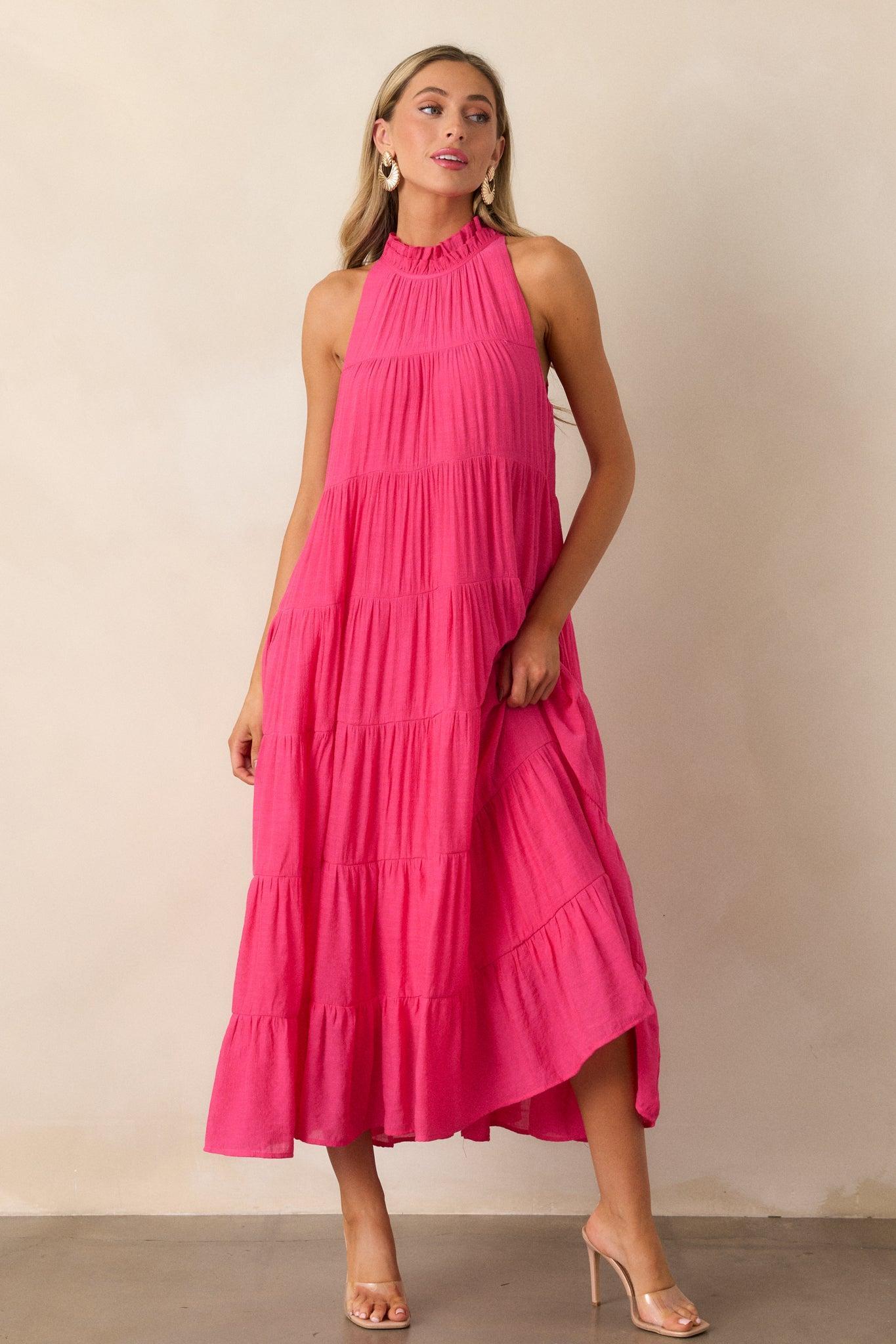 Take Me Dancing Hot Pink Maxi Dress Product Image