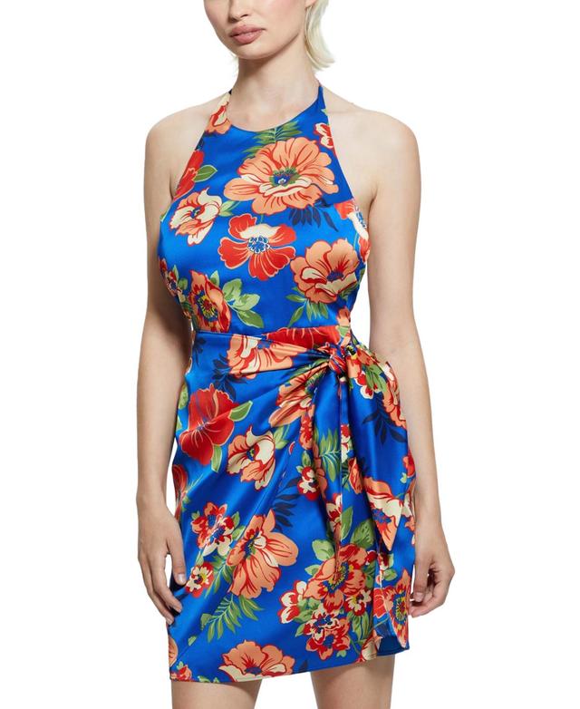 Guess Womens Harper Printed Halter Dress Product Image