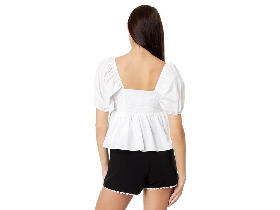 English Factory Corsage Detail Cotton Poplin Top Product Image