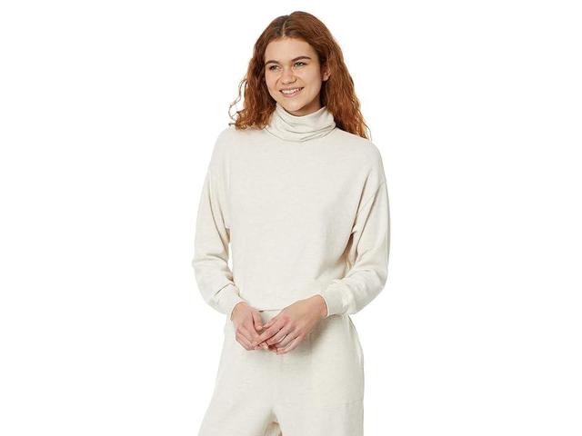 Madewell Brushed Jersey Funnelneck Sweater (Heather Oatmeal) Women's Clothing Product Image