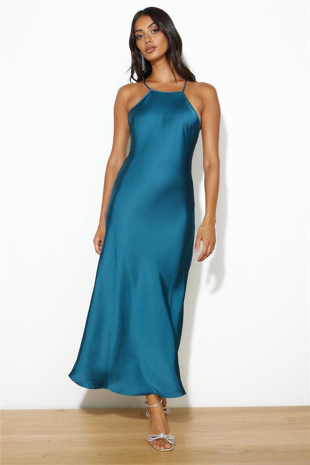 She's Sleek Maxi Dress Dark Blue Product Image