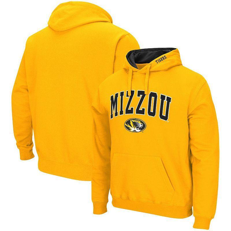 Mens Colosseum Gold Missouri Tigers Arch & Logo 3.0 Pullover Hoodie MSI Gold Product Image