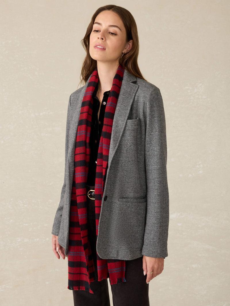 Inlet Knit Tweed Blazer - Steel Rock Herringbone Product Image