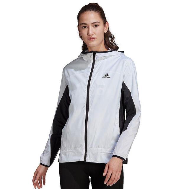 Womens adidas Marathon 3-Stripes Track Jacket White Product Image