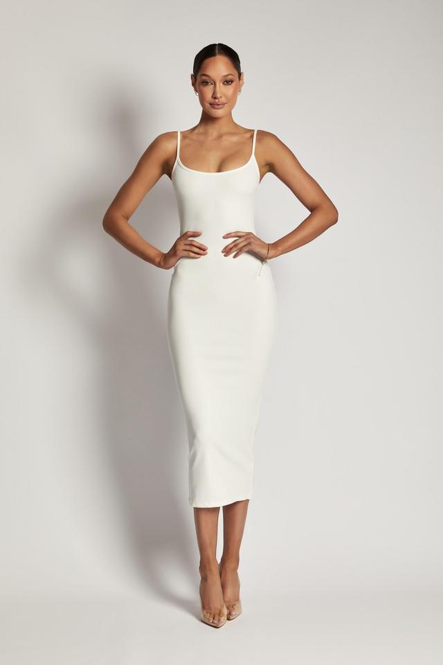 Alexis Ribbed Cami Midi Dress - White Product Image