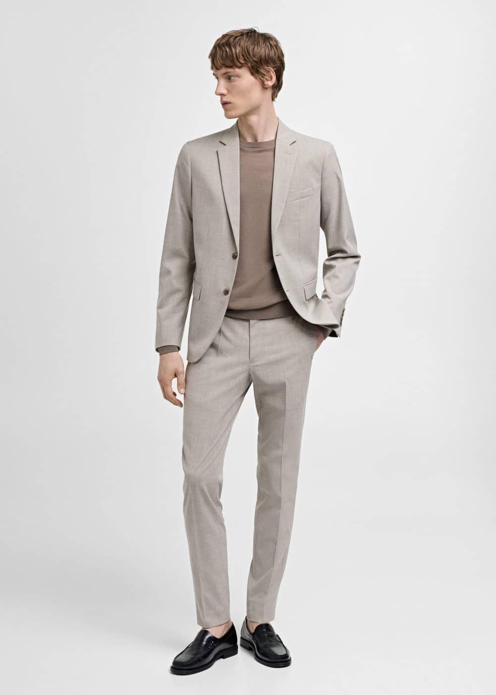 MANGO MAN - Stretch fabric super slim-fit suit pants light heather greyMen Product Image