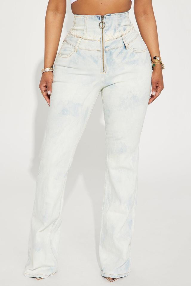 Getaway Corset Stretch Bootcut Jeans - Acid Wash Product Image