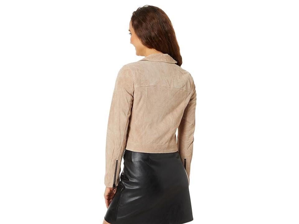 Blank NYC Real Suede Moto Jacket with Pockets (Camel) Women's Vest Product Image