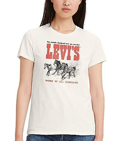 Levis Womens Perfect Short Sleeve T-Shirt - Horse Trio Egret Product Image