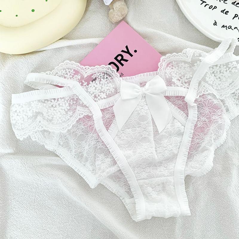 Lace Bowknot Panty Product Image