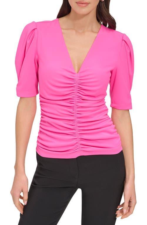 DKNY Ruched Puff Shoulder Top Product Image