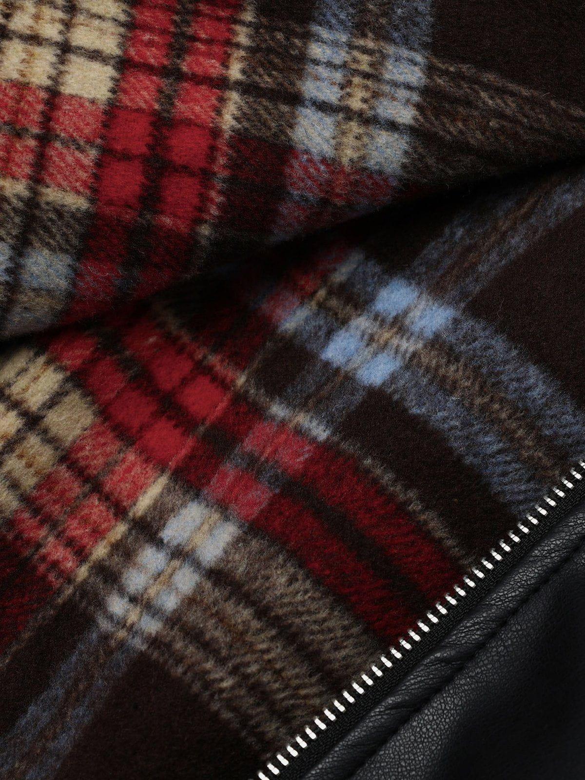 Aelfric Eden Plaid Reversible Leather Jacket Product Image