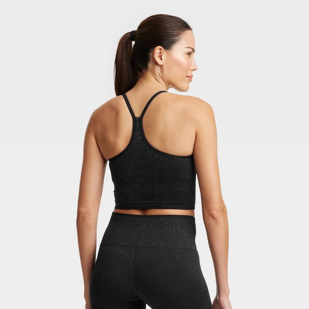 Women's Lurex Seamless Light Support Cami Cropped Sports Bra - All In Motion™ Product Image