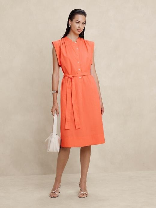 Poplin Midi Shift Shirtdress Product Image