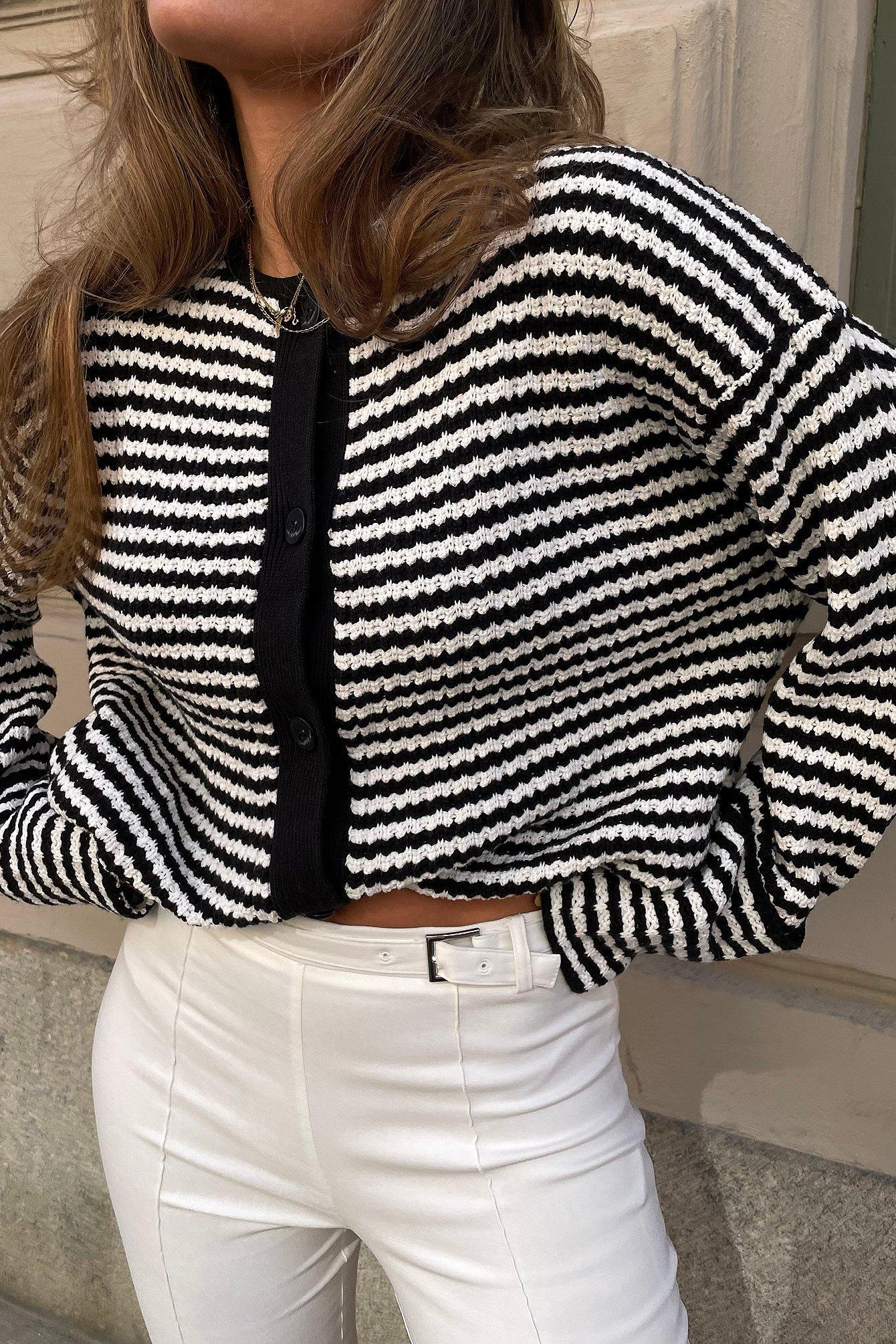 Striped Boxy Cardigan Product Image