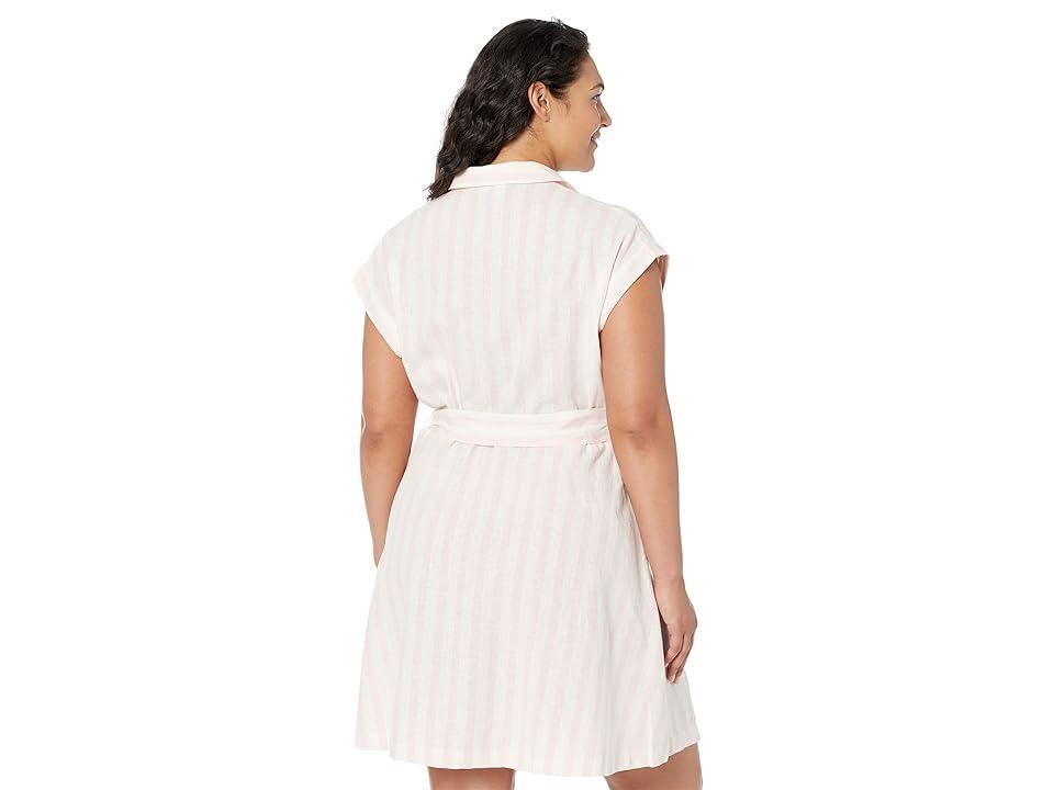 Draper James Plus Size Trisha Shirtdress in Cabana Stripe (Light ) Women's Dress Product Image