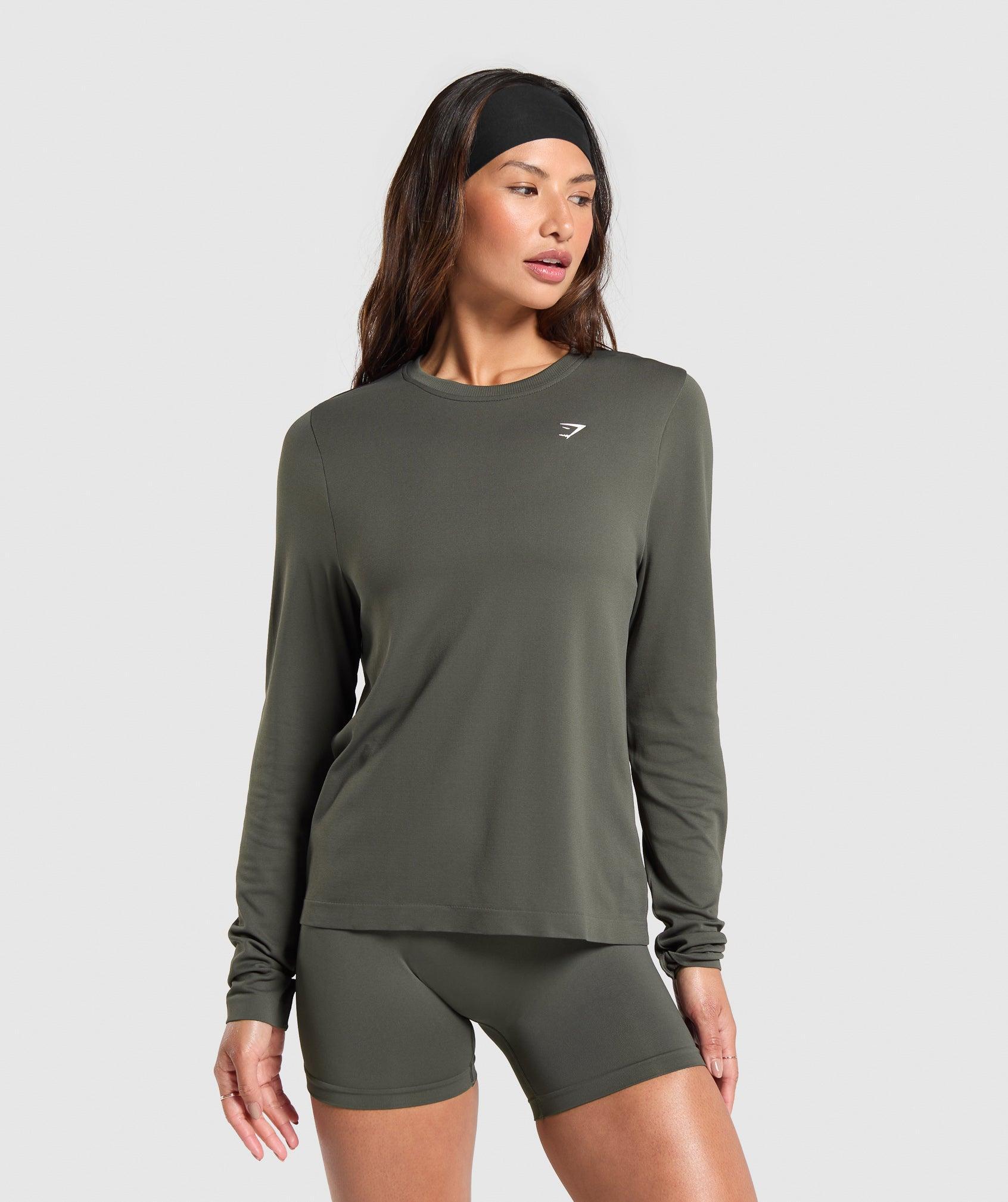 Gymshark Everyday Seamless Long Sleeve Top - Strength Green Female Product Image