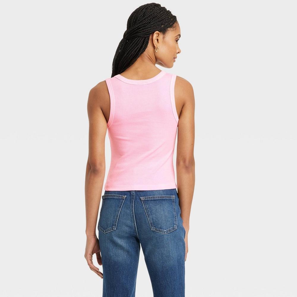 Womens Shrunken Rib Tank Top - Universal Thread Pink Product Image