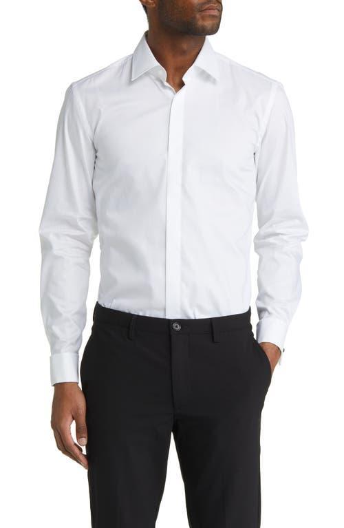 BOSS Hank Slim Fit Easy Iron Tuxedo Shirt Product Image