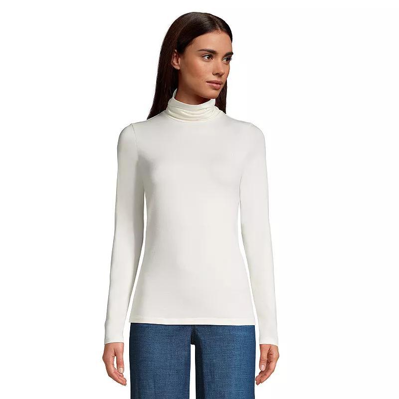 Lands End Womens Tall Lightweight Jersey Skimming Long Sleeve Turtleneck Product Image